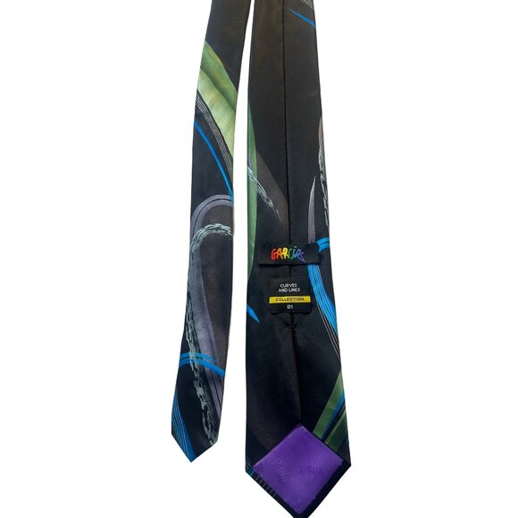 Jerry GARCIA Neck Tie Silk Necktie Men's Collection 61 Curves and Lines - Picture 4 of 7